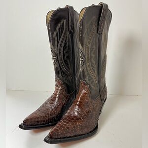 JE-VER Snake Skin Brown Western Cowboy Boots Women 7.5